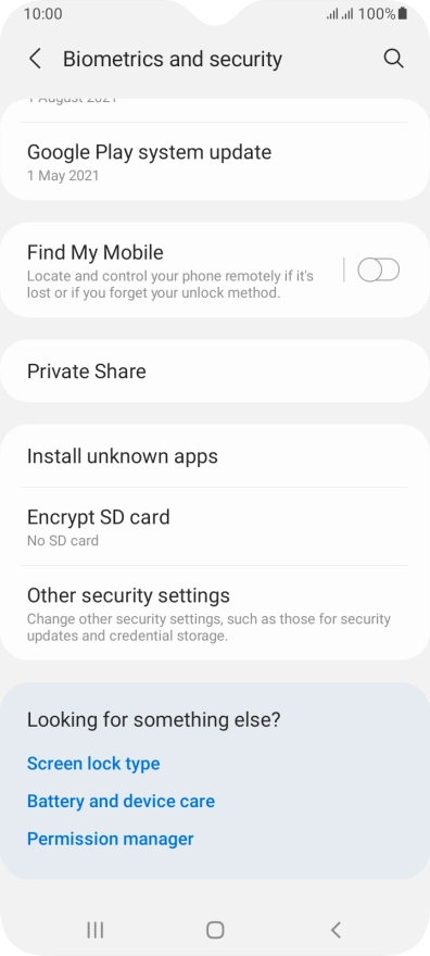 Press Other security settings.