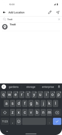 Press the required location.