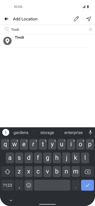 Press the required location.