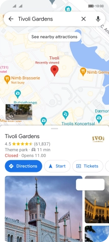 Press the destination at the bottom of the screen.