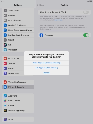 If you turn off the function, press the required setting.