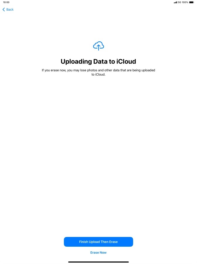 Press the required setting.