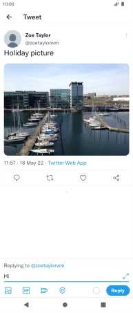 Write your reply and press Reply.