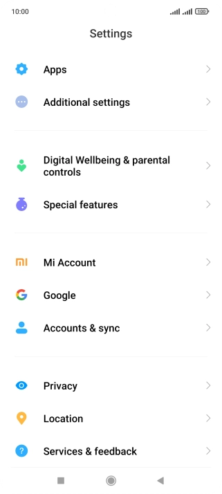 Press Accounts & sync. Press Accounts & sync.