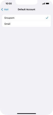 Press the required email account to select the email account as your default account.