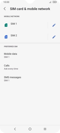 Press the required SIM.