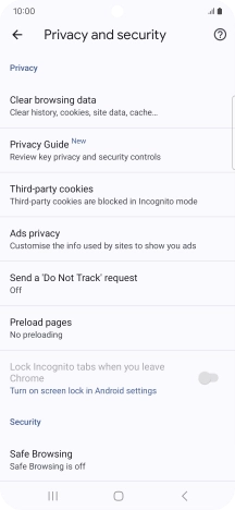 Press Clear browsing data. Press Clear browsing data.