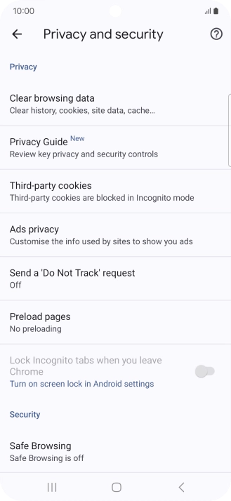 Press Clear browsing data. Press Clear browsing data.
