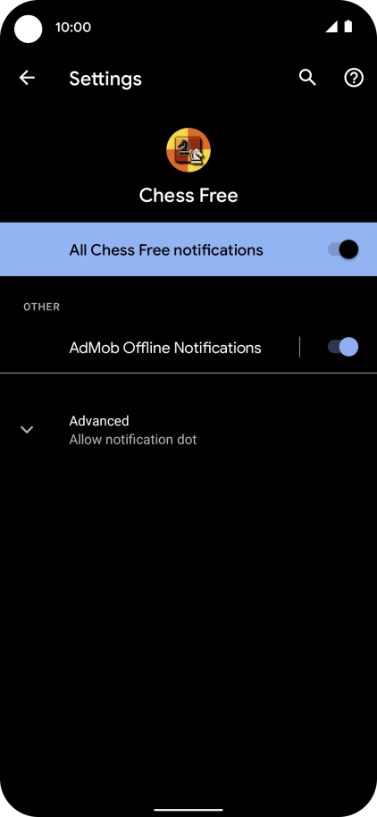Press the indicator next to 