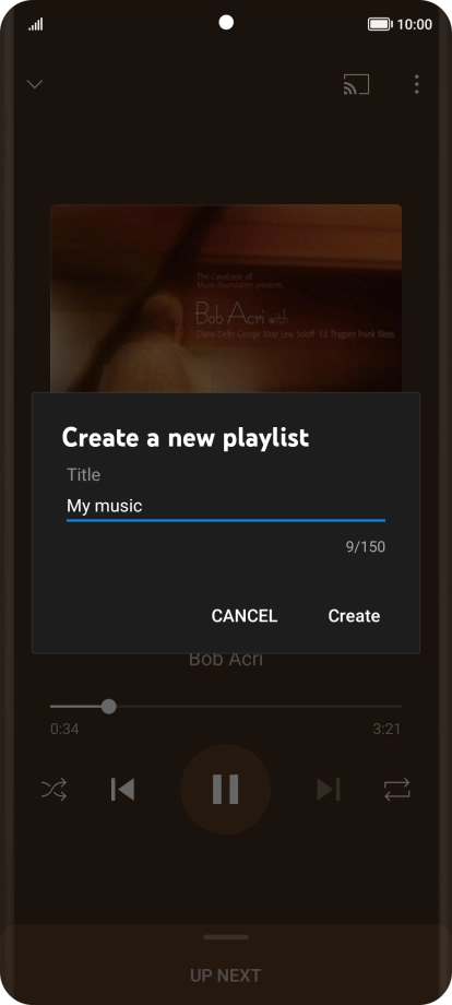 Key in a name for the playlist and press Create.