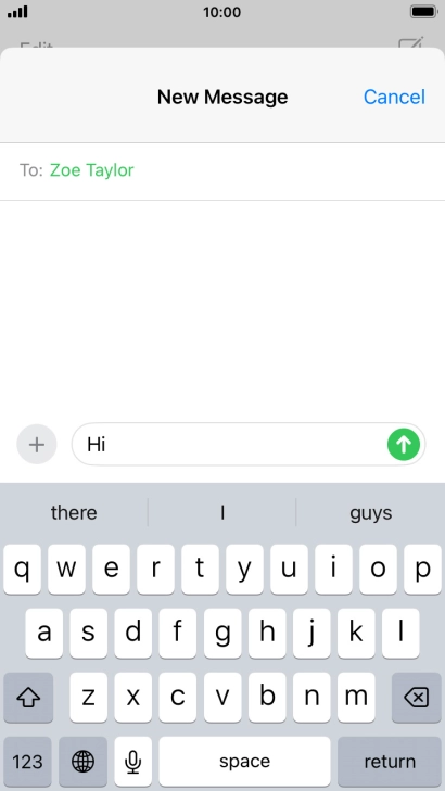 Press the send icon. Press the send icon.
