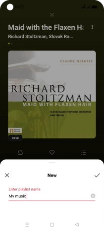 Key in the required name for the playlist and press the confirm icon.