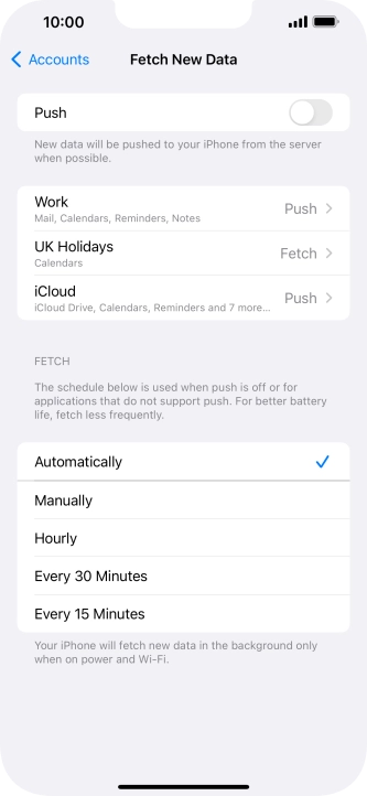 If you turn off the function, press the required setting.