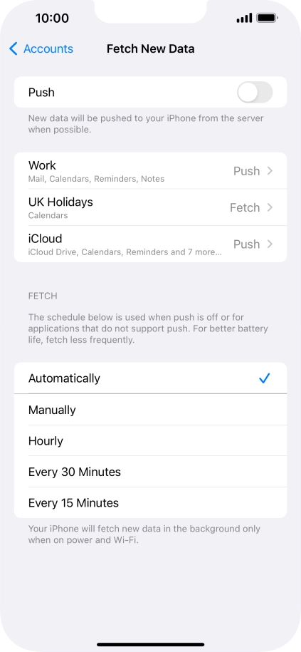 If you turn off the function, press the required setting.