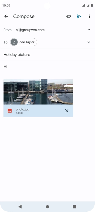 Press the send icon.