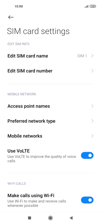 Press Access point names.