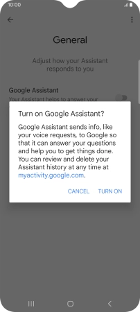 If you turn on the function, press TURN ON.