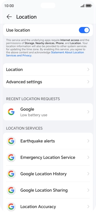 Press Location Accuracy.