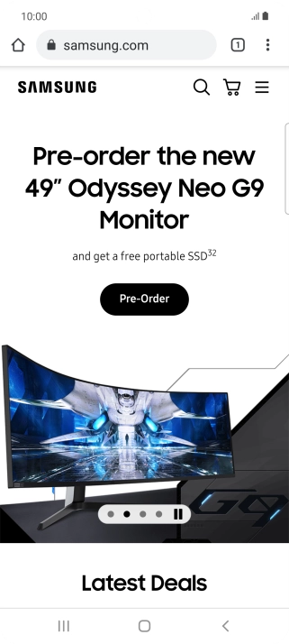 Press the menu icon.