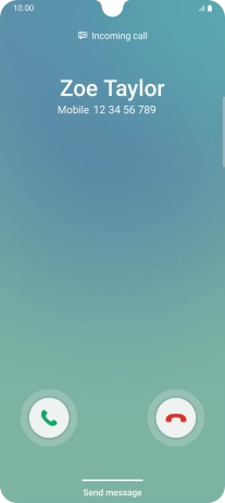 Press and drag the accept call icon right.