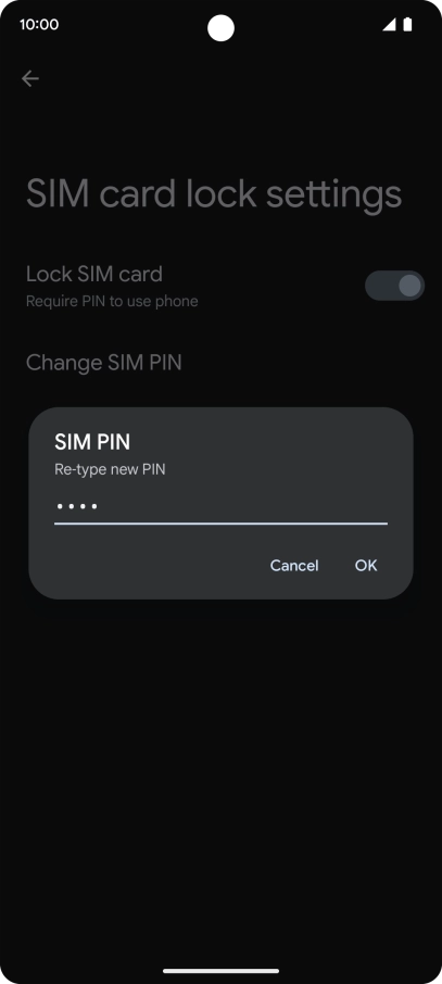 Key in the new PIN again and press OK.