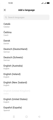 Press the required language to add it to the list of phone languages. Press the required language to add it to the list of phone languages.