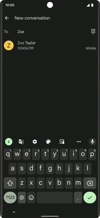Press the required contact. Press the required contact.