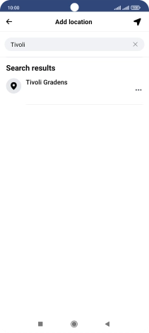 Press the required location.