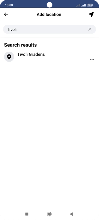 Press the required location.