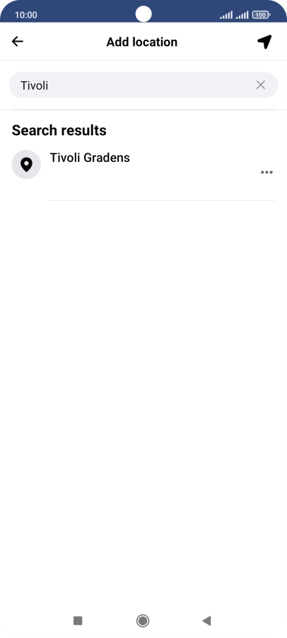 Press the required location.