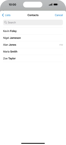 Press the required contact.