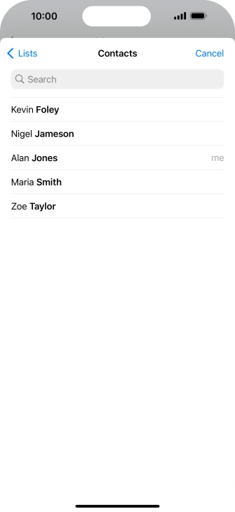 Press the required contact. Press the required contact.