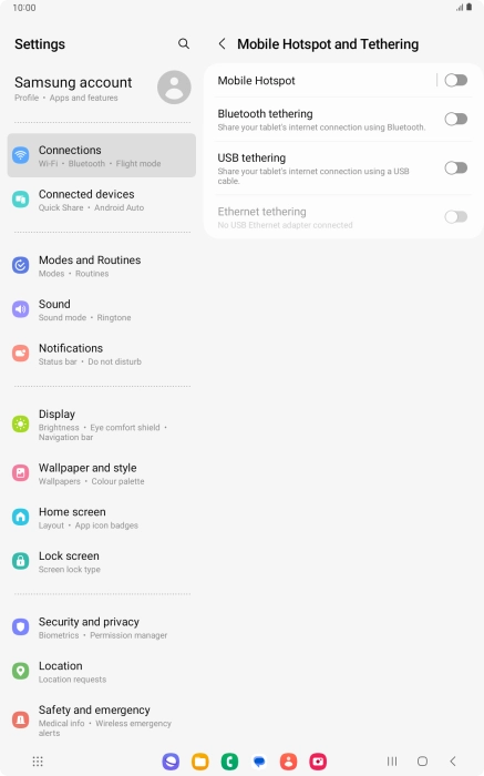 Press Mobile Hotspot.