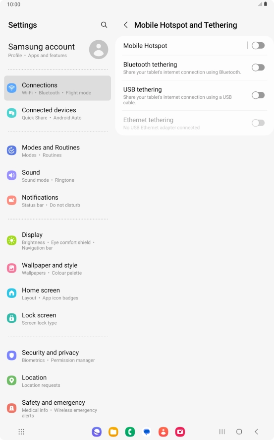 Press Mobile Hotspot.