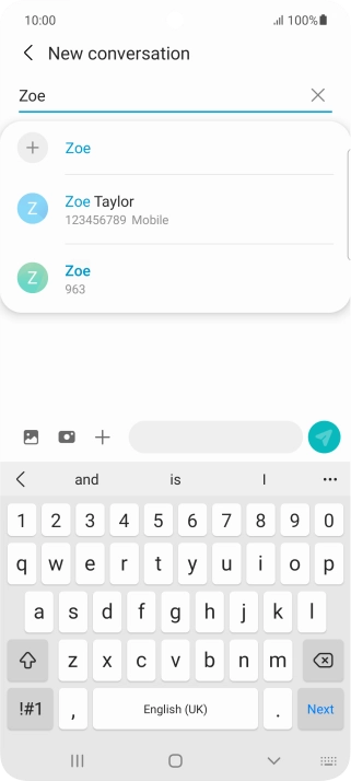Press the required contact.