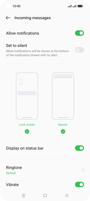 Press the indicator next to 