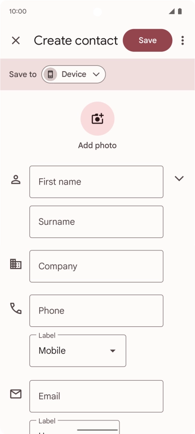 Press First name and key in the required first name.