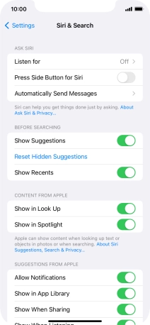 Press the indicator next to 