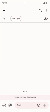 Press the text input field and write the text for your text message.
