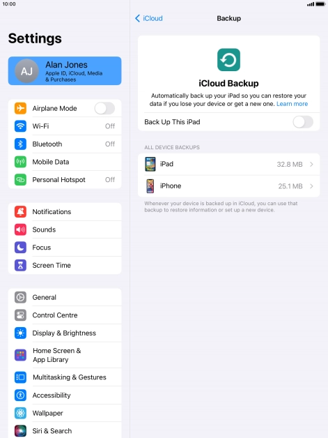 Press the indicator next to 