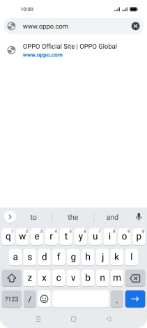 Key in the address of the required web page and press arrow right.