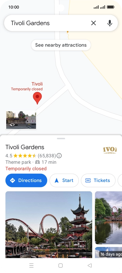 Press the destination at the bottom of the screen.