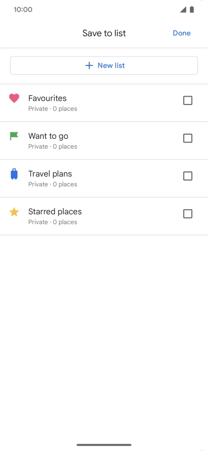 Press the required setting.