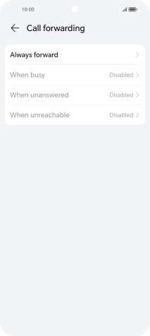 Press the required divert type.