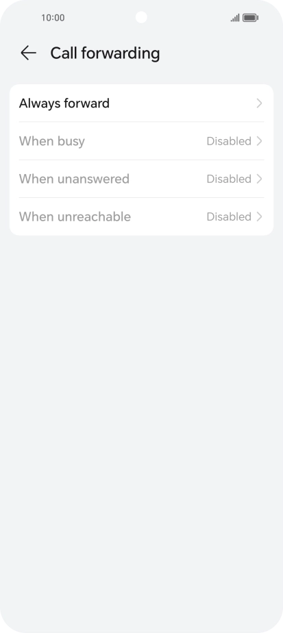 Press the required divert type.