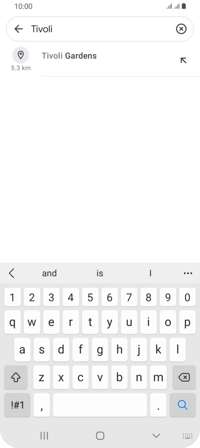 Press the required destination.
