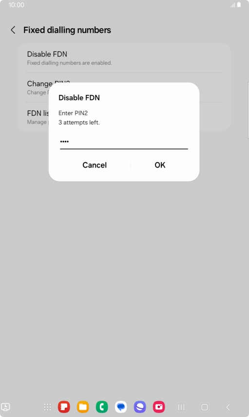 Key in your PIN2 and press OK. The default PIN2 is 1111. Key in your PIN2 and press OK. The default PIN2 is 1111.