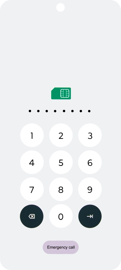 Key in the PUK and press arrow right.