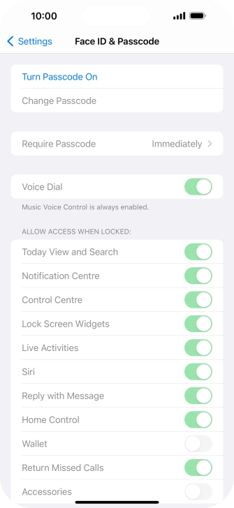 Press Turn Passcode On and key in a phone lock code of your own choice twice. Press Turn Passcode On and key in a phone lock code of your own choice twice.