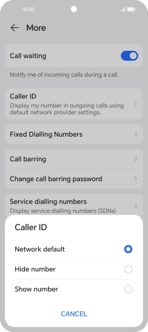 Press Show number to turn on caller identification.